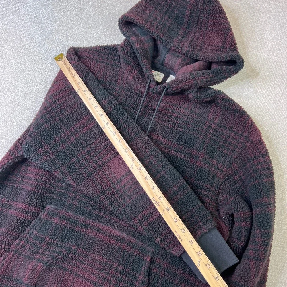 Levis Justin Timberlake Fresh Leaves Sherpa Hoodie Mens Medium Plaid Burgundy
